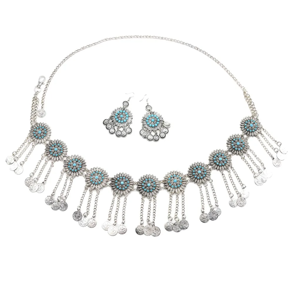 Gypsy Vintage Flower Waist Belly Dance Belts Chains Afghan Jhumka Earrings Boho Coins Tassel Body Jewelry Sets Turkish
Gypsy Vintage Flower Waist Belly Dance Belts Chains Afghan Jhumka Earrings Boho Coins Tassel Body Jewelry Sets Turkish