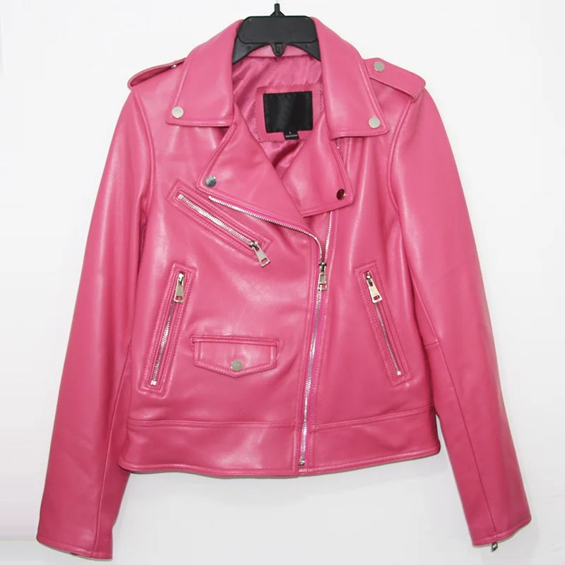 Free shipping,quality woman pink New Genuine leather slim jacket.motor biker female sheepskin coat Brand Suede cool
Free shipping,quality woman pink New Genuine leather slim jacket.motor biker female sheepskin coat Brand Suede cool
