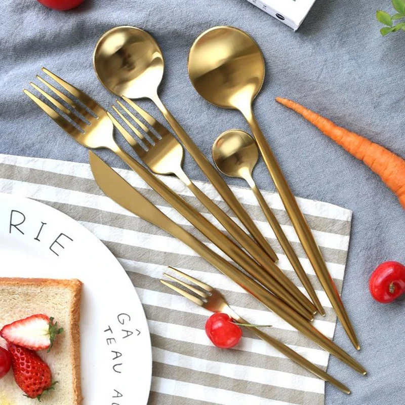 7Pcs Matte Gold Cutlery Gold Tableware Set 18/10 Stainless Steel Dinnerware Fork Knife Set Silverware Set Drop Shipping
7Pcs Matte Gold Cutlery Gold Tableware Set 18/10 Stainless Steel Dinnerware Fork Knife Set Silverware Set Drop Shipping