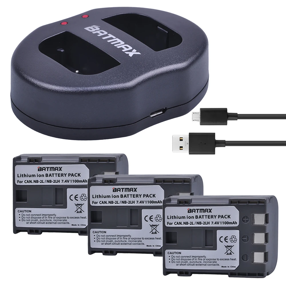 Batmax 3 шт. NB-2L NB 2L NB2L NB-2LH аккумуляторная батарея для камеры + USB двойное зарядное устройство для Canon EOS 400D S80 S70 S50 S60 350D G7 G9
Batmax 3 шт. NB-2L NB 2L NB2L NB-2LH аккумуляторная батарея для камеры + USB двойное зарядное устройство для Canon EOS 400D S80 S70 S50 S60 350D G7 G9