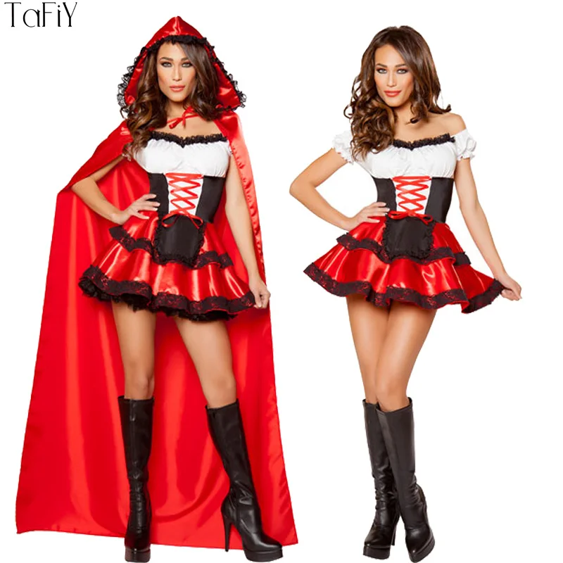 TaFiY 2017 High Quality Little Red Riding Hooded Costume for Women Fancy Adult Halloween Cosplay Fancy Dress + Cloak One Size
TaFiY 2017 High Quality Little Red Riding Hooded Costume for Women Fancy Adult Halloween Cosplay Fancy Dress + Cloak One Size