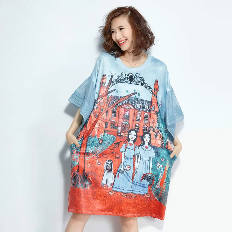 Summer Women Loose Dress 2019 New Printed Cartoon Pattern Batwing Sleeves Oversized Dresses RE2432
Summer Women Loose Dress 2019 New Printed Cartoon Pattern Batwing Sleeves Oversized Dresses RE2432