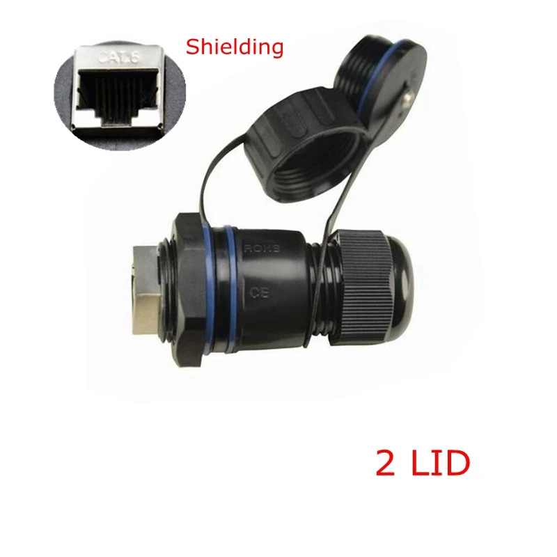 Водонепроницаемый разъем RJ45 CAT6 Ethernet LAN RJ 45 female M25 с прямой головкой экранированный