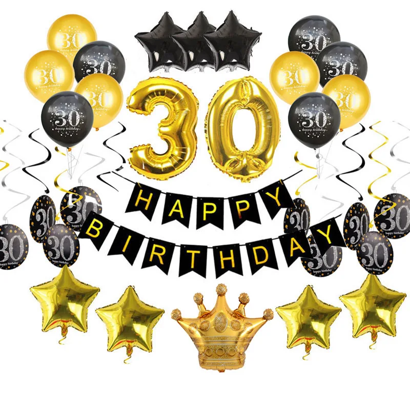 Gold Latex Birthday Balloons Black 30 40 50 60 Years Happy Birthday Party Decorations Adult Balloon 30th 40th 50th Years Party
Gold Latex Birthday Balloons Black 30 40 50 60 Years Happy Birthday Party Decorations Adult Balloon 30th 40th 50th Years Party
