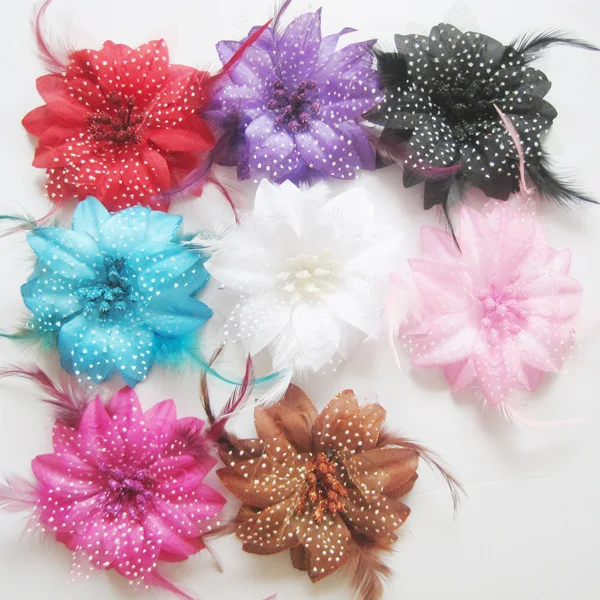 Wholesale dot flowers with hair clip With Feather Multilayers Headdress flower brooch 60pcs/lot Free Shipping
Wholesale dot flowers with hair clip With Feather Multilayers Headdress flower brooch 60pcs/lot Free Shipping