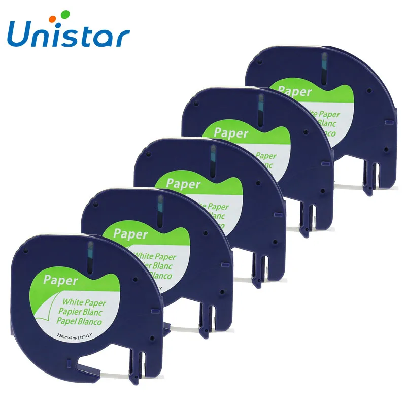 Unistar 5pcs compatible for Dymo Letratag 12mm Label Printer Tapes for DYMO Label Maker Black on White Paper Tapes 91330 91200
Unistar 5pcs compatible for Dymo Letratag 12mm Label Printer Tapes for DYMO Label Maker Black on White Paper Tapes 91330 91200