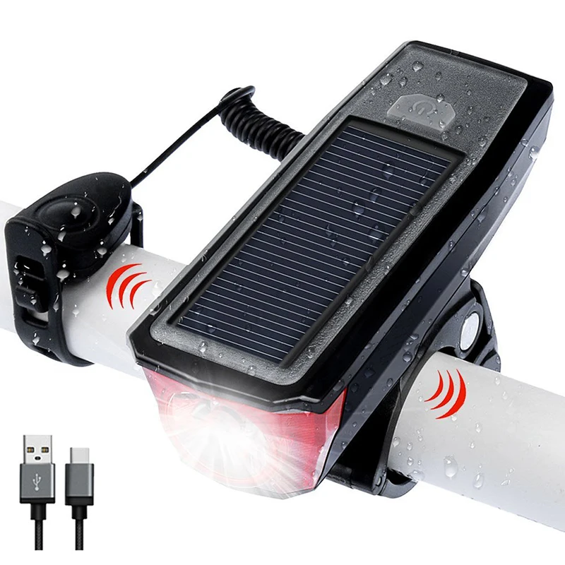 Wind Talk Solar Power Bike Light Front Waterproof 350 Lumen Bicycle Bell Light Lamp LED USB Rechargeable Headlights Bike Lights
Wind Talk Solar Power Bike Light Front Waterproof 350 Lumen Bicycle Bell Light Lamp LED USB Rechargeable Headlights Bike Lights