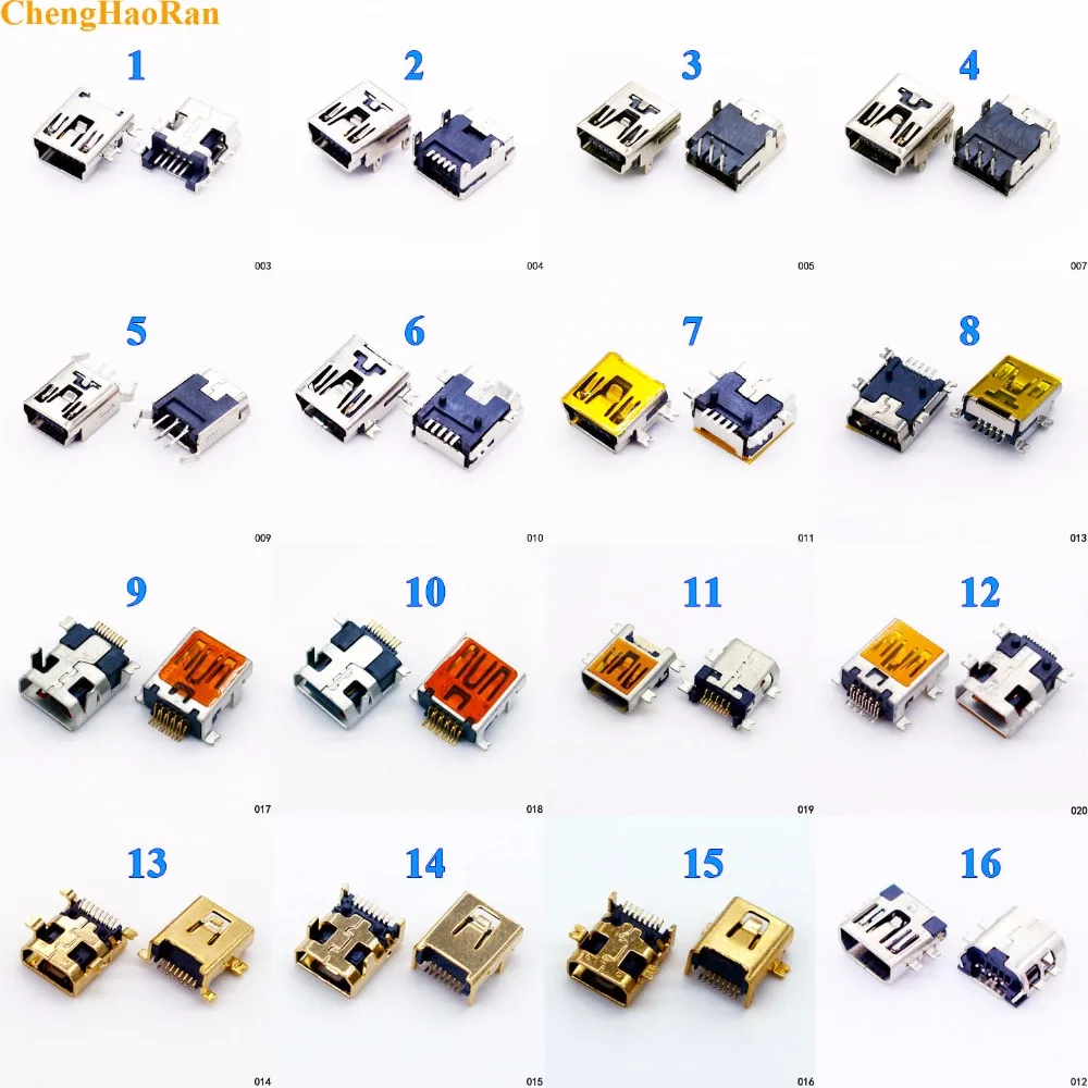 Фото 10 шт. женский мини USB Тип B 5pin 8pin Pin 11 pin SMT SMD Jack Разъем Запасные части для старого (купить)