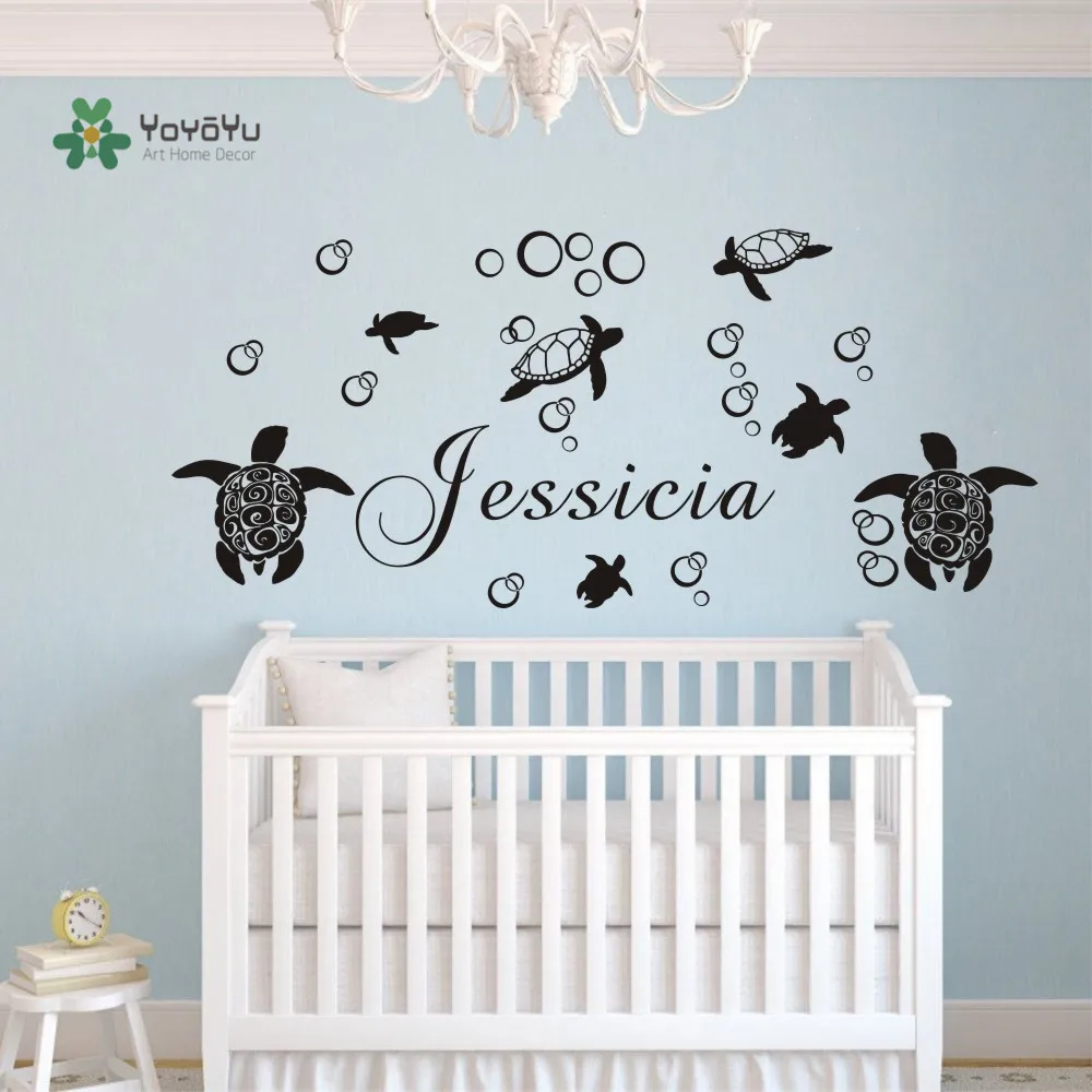 CUSTOM NAME Turtles underwater bubble vinyl wall sticker Home Decor Removable Wall Decal Art Home Mural for Kids Nursery KW-308
CUSTOM NAME Turtles underwater bubble vinyl wall sticker Home Decor Removable Wall Decal Art Home Mural for Kids Nursery KW-308