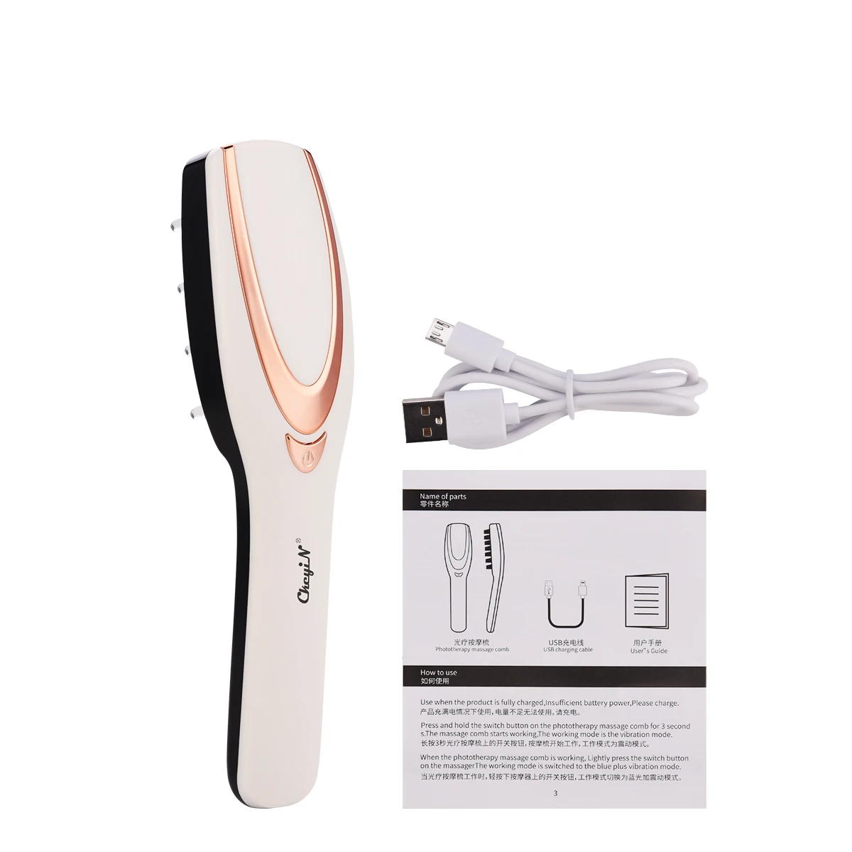 CkeyiN Phototherapy Vibration Massage Comb Scalp Brush Stress Relief Neck Back Anti Hair Loss Blood Circulation with LED Light
CkeyiN Phototherapy Vibration Massage Comb Scalp Brush Stress Relief Neck Back Anti Hair Loss Blood Circulation with LED Light
