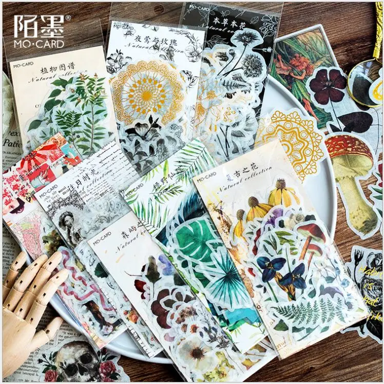 60pcs/pack Retro golden Skull flowers Plants cactus Tropical Vibes fairy tale DIY decoration planner Scrapbook sticker Escolar
60pcs/pack Retro golden Skull flowers Plants cactus Tropical Vibes fairy tale DIY decoration planner Scrapbook sticker Escolar