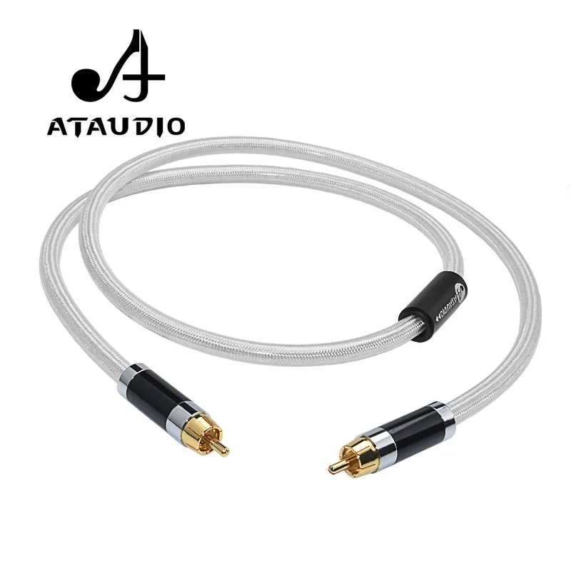 Цифровой коаксиальный аудио видео кабель ATAUDIO Hifi Rca Hi end медь и серебро RCA штекер