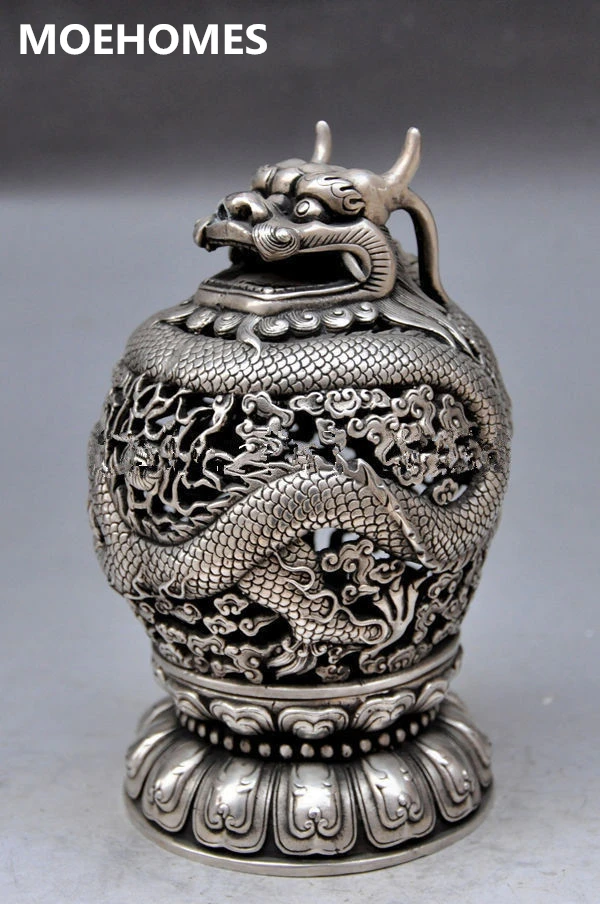 MOEHOMES 18 cm/ China's ancient Tibet silver dargon incense burner censer family decorations metal handicraft
MOEHOMES 18 cm/ China's ancient Tibet silver dargon incense burner censer family decorations metal handicraft
