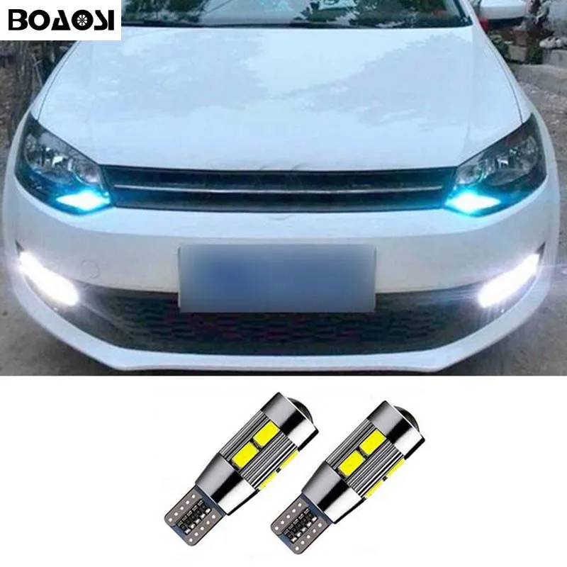 Фото BOAOASI 2x T10 W5W светодиодные лампы для парковки Sidelight нет ошибок VW Golf 5 поло Jetta Passat CC B7