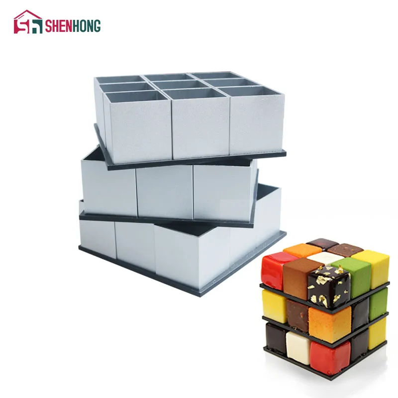 SHENHONG Cube Silicone 3D Mould Aluminum alloy Cake Mold Jelly Pudding Moule Baking Tools DIY Design Cookie Muffin
SHENHONG Cube Silicone 3D Mould Aluminum alloy Cake Mold Jelly Pudding Moule Baking Tools DIY Design Cookie Muffin
