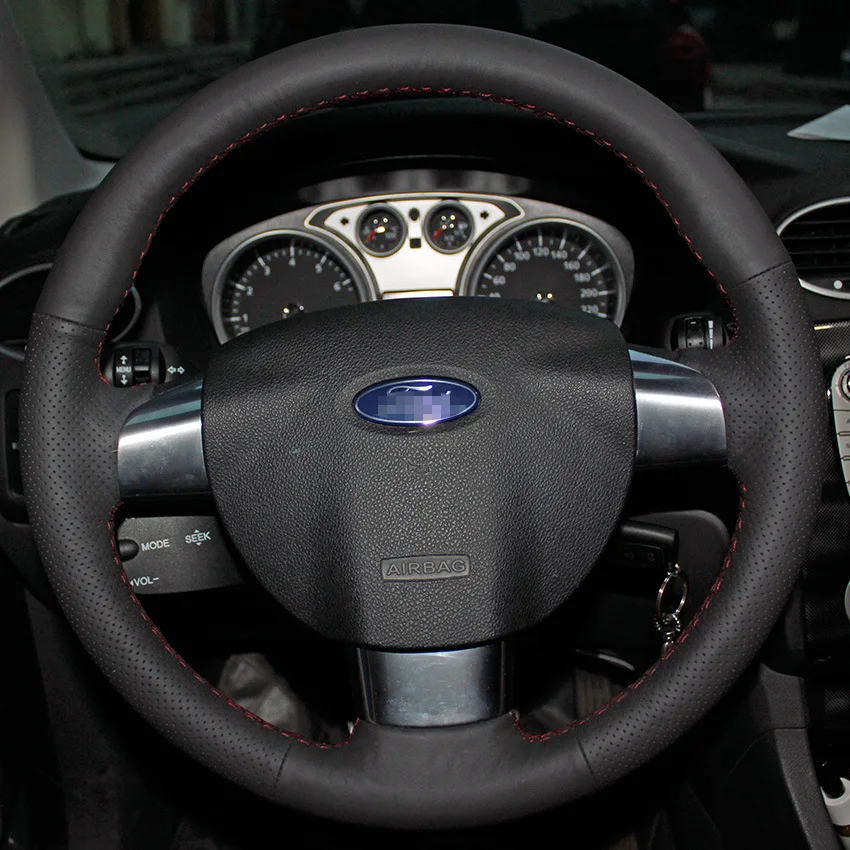 DIY Hand Sewing Black Genuine Leather Steering Wheel Cover for Ford Focus Steer Cover Car Styling Accessories Free Shipping
DIY Hand Sewing Black Genuine Leather Steering Wheel Cover for Ford Focus Steer Cover Car Styling Accessories Free Shipping