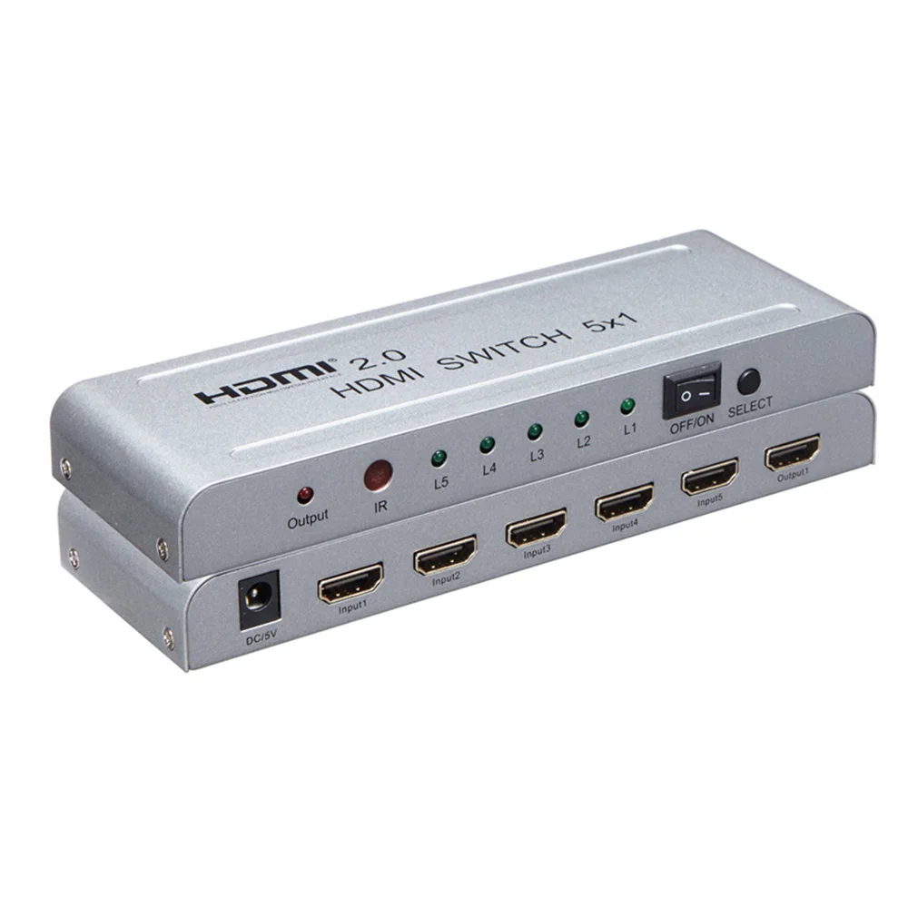HDMI 2 0 переключатель 5x1 Переключатель 5 в 1 из аудио-видео конвертер 4Kx2K при 60 Гц 1080 P