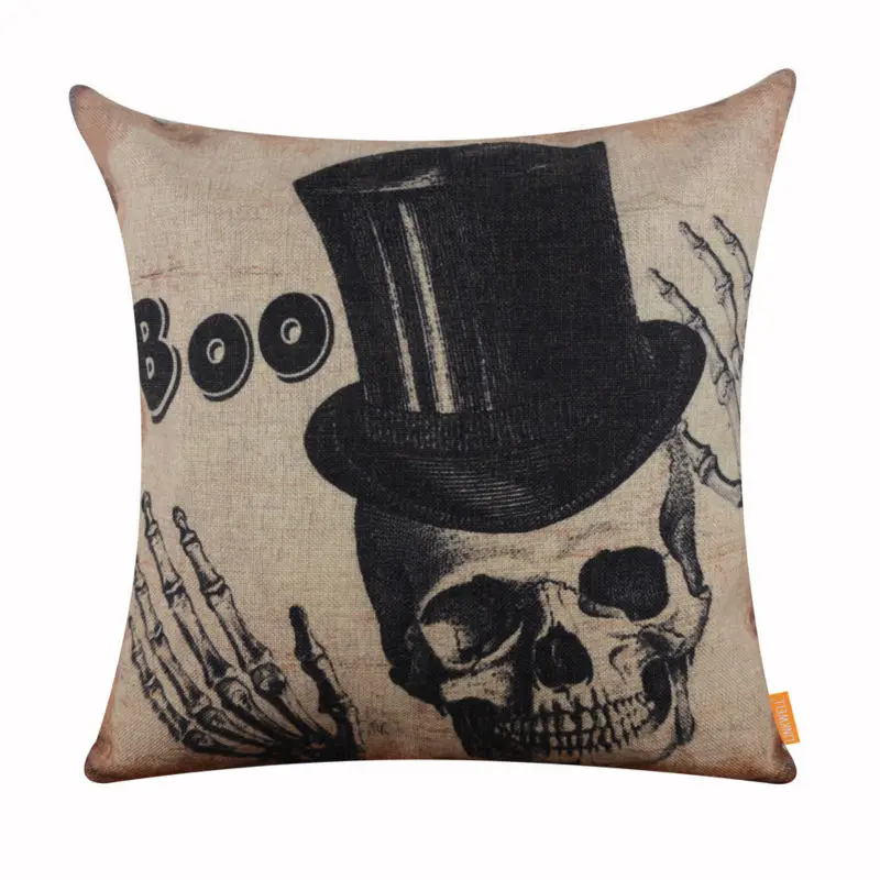 LINKWELL Burlap Cushion Cover Seasonal Decoration Happy Halloween Skull with Black Hat 45X45cm Sofa Home Decor Throw Pillow Case
LINKWELL Burlap Cushion Cover Seasonal Decoration Happy Halloween Skull with Black Hat 45X45cm Sofa Home Decor Throw Pillow Case