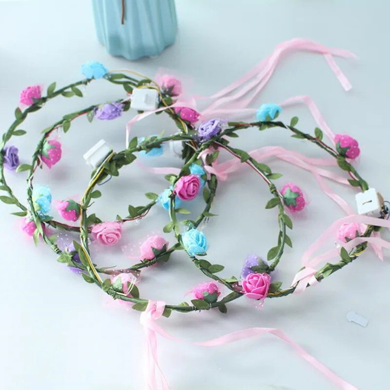 New Colorful LED Glow Flower Headband Garland Wreath Women Girls Flashing Hairbands Halloween Glow Party Supplies Wedding
New Colorful LED Glow Flower Headband Garland Wreath Women Girls Flashing Hairbands Halloween Glow Party Supplies Wedding