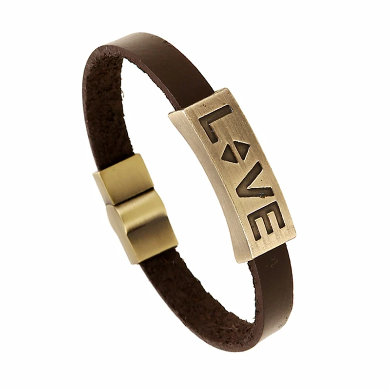 Retro Casual Punk Vintage Alloy Love Charm Magnet Brown Genuine Men Leather Bracelets For Women Bangles Homme Femme Men Jewelry
Retro Casual Punk Vintage Alloy Love Charm Magnet Brown Genuine Men Leather Bracelets For Women Bangles Homme Femme Men Jewelry