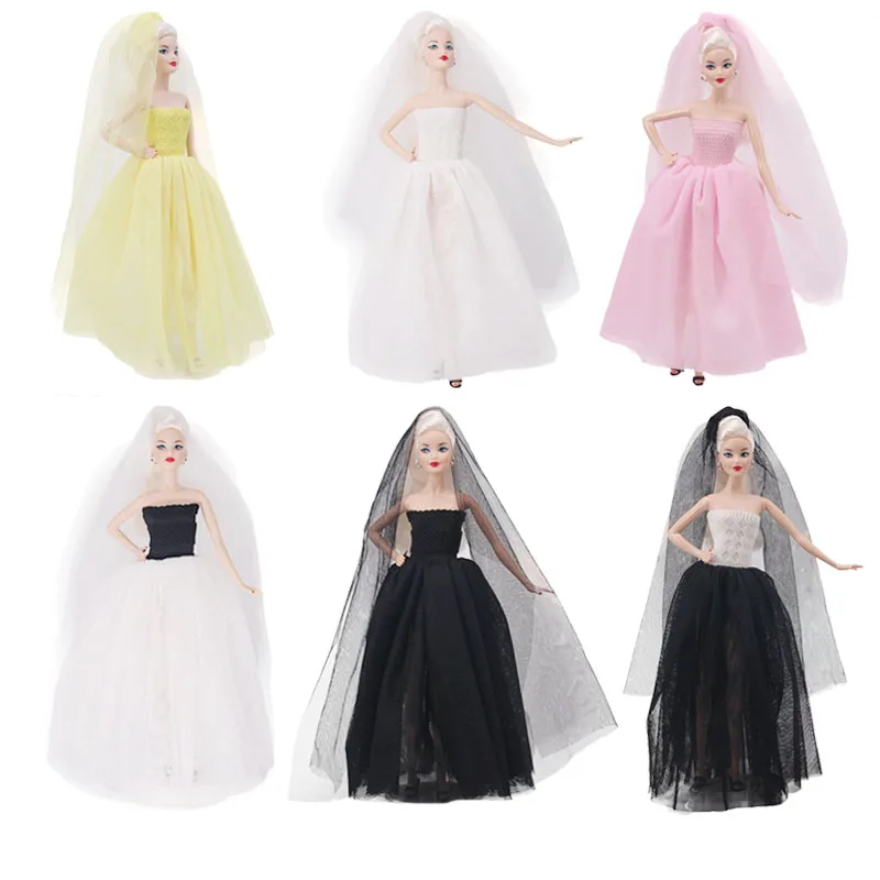 Doll Clothes Barbiees Handmade 6 Colors Wedding Dress 1Set=1Pcs Wedding Dress+Free Veil Party Skirt For Barbiee Doll Accessories
Doll Clothes Barbiees Handmade 6 Colors Wedding Dress 1Set=1Pcs Wedding Dress+Free Veil Party Skirt For Barbiee Doll Accessories