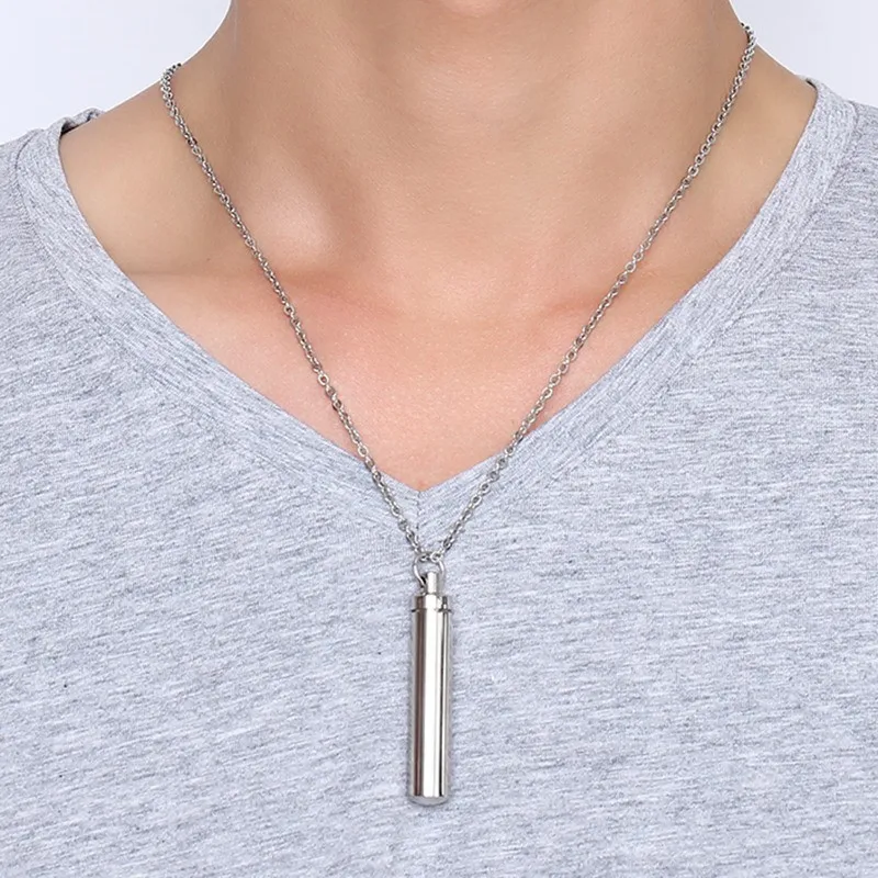 Мужское и женское ожерелье zorcins стандартное цилиндрическое из нержавеющей
