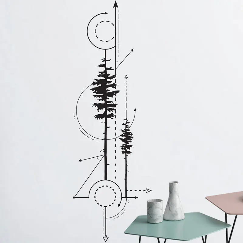 Geometric Pine Trees & Arrows Decal -Technical Drawing Vinyl Sticker, Geometric Wall Art , Modern Wall Home Decoration LR34
Geometric Pine Trees & Arrows Decal -Technical Drawing Vinyl Sticker, Geometric Wall Art , Modern Wall Home Decoration LR34
