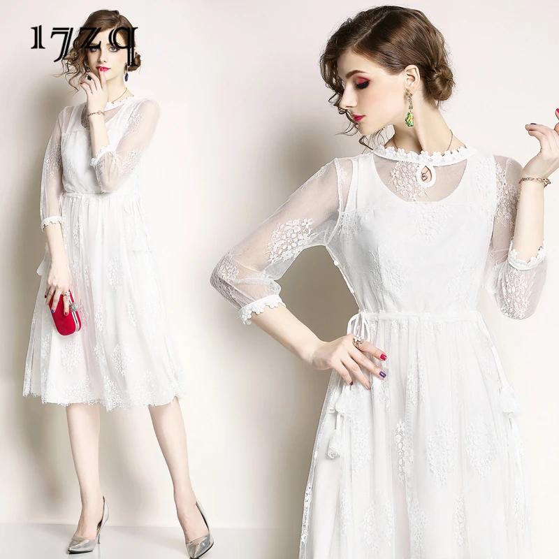 17zq 2018 New Fashion Dress Women Autumn O-Neck High Waist White Dress Girls Lace Hollow Out A-Line Female Dresses Party D6153
17zq 2018 New Fashion Dress Women Autumn O-Neck High Waist White Dress Girls Lace Hollow Out A-Line Female Dresses Party D6153