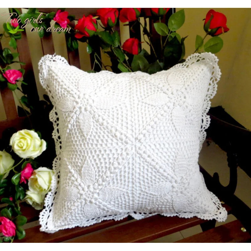 Handmade Crochet Throw Pillow Case 100% Cotton Cushion Pillow With Inner For Home Headrest Flower Interior
Handmade Crochet Throw Pillow Case 100% Cotton Cushion Pillow With Inner For Home Headrest Flower Interior