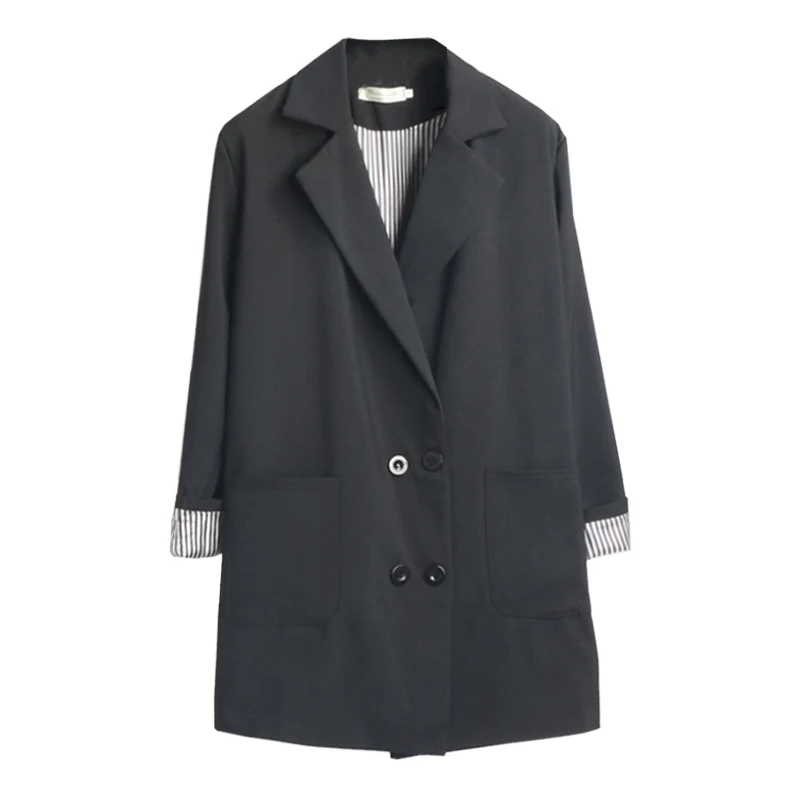 long blazer feminino high quality women fashion 2020 jacket Three Quarter Solid Double Breasted Notched Office Lady caot
long blazer feminino high quality women fashion 2020 jacket Three Quarter Solid Double Breasted Notched Office Lady caot