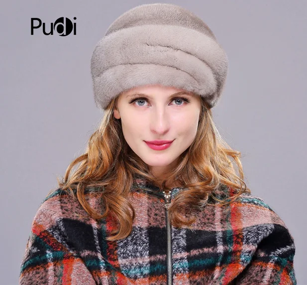 HM012 Real genuine mink fur hat women's winter hats whole piece mink fur hats