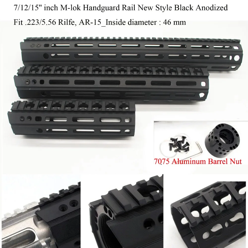 Aplus 7''/10''/12''/15'' inch Ultralight M-lok Handguard Rail Picatinny Mount System_fit .223/5.56_inside diameter 46 mm
Aplus 7''/10''/12''/15'' inch Ultralight M-lok Handguard Rail Picatinny Mount System_fit .223/5.56_inside diameter 46 mm