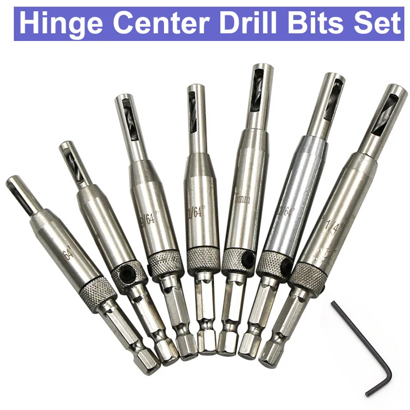 URANN 7pcs HSS Self Centering Hinge Center Drill Bits Set Door Cabinet Punch Hole Tool 5/64" 7/64" 9/64" 11/64" 13/64"/ 1/4" 5mm
URANN 7pcs HSS Self Centering Hinge Center Drill Bits Set Door Cabinet Punch Hole Tool 5/64" 7/64" 9/64" 11/64" 13/64"/ 1/4" 5mm