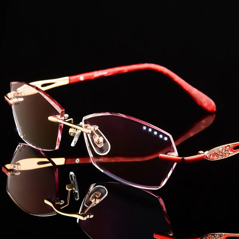 Luxury Eyeglasses Rimless Women Myopia Prescription Eye Glasses Diopter Rhinestone High Clear Lenses Red Ladies Reading Eyewear
Luxury Eyeglasses Rimless Women Myopia Prescription Eye Glasses Diopter Rhinestone High Clear Lenses Red Ladies Reading Eyewear