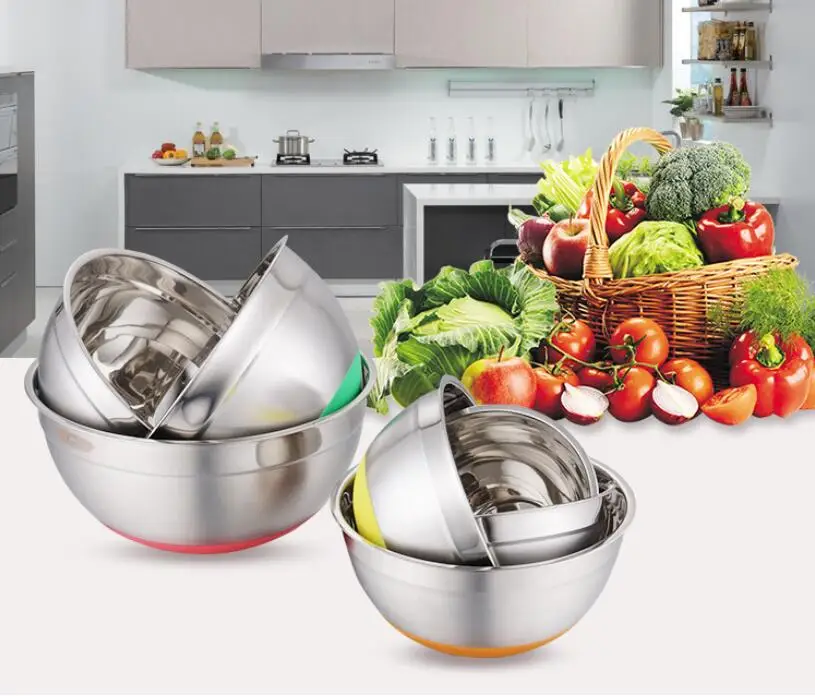 50pc Mixing Bowl Stainless steel Basin Round Silicone Basin w/Cover Kitchen Home Thickening Deepening Salad oil Baking Egg Bowl
50pc Mixing Bowl Stainless steel Basin Round Silicone Basin w/Cover Kitchen Home Thickening Deepening Salad oil Baking Egg Bowl