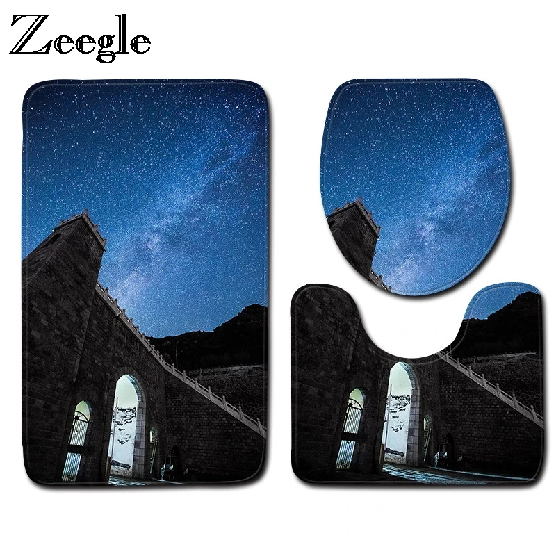 Zeegle Night View 3pcs Bathroom Mats Non-slip Toilet Floor Mats Toilet Lid Cover Shower Room Carpets Flannel Toilet Rug Bath Mat
Zeegle Night View 3pcs Bathroom Mats Non-slip Toilet Floor Mats Toilet Lid Cover Shower Room Carpets Flannel Toilet Rug Bath Mat