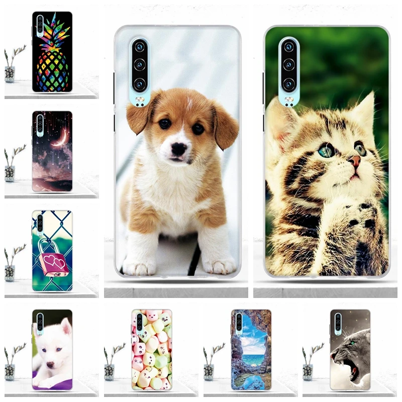 Роскошный чехол для телефона Huawei P30 мягкий силиконовый из ТПУ симпатичная задняя