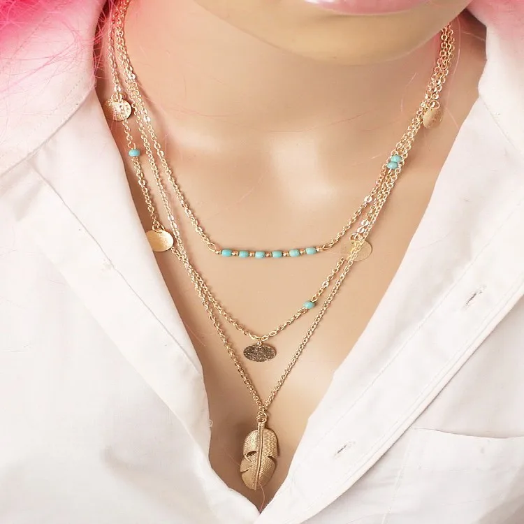 2018 New Hot Fashion Round Sequins Feather Leaves Long Multilayer Necklace Bohemian Beaded Chokers Necklaces For Women Jewelry
2018 New Hot Fashion Round Sequins Feather Leaves Long Multilayer Necklace Bohemian Beaded Chokers Necklaces For Women Jewelry