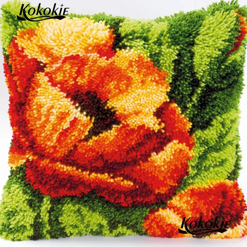 Crocheting Rug latch hook flowers cushion diy rug making kit Embroidery cross-stitch Needlework Pillowcase
Crocheting Rug latch hook flowers cushion diy rug making kit Embroidery cross-stitch Needlework Pillowcase