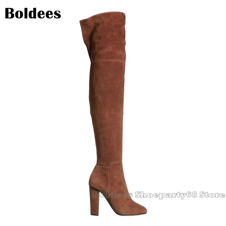 Elegant Suede Khaki Pointed Over The Knee Boots Women Winter Block Heeled Thigh High Boot Plus size 43
Elegant Suede Khaki Pointed Over The Knee Boots Women Winter Block Heeled Thigh High Boot Plus size 43