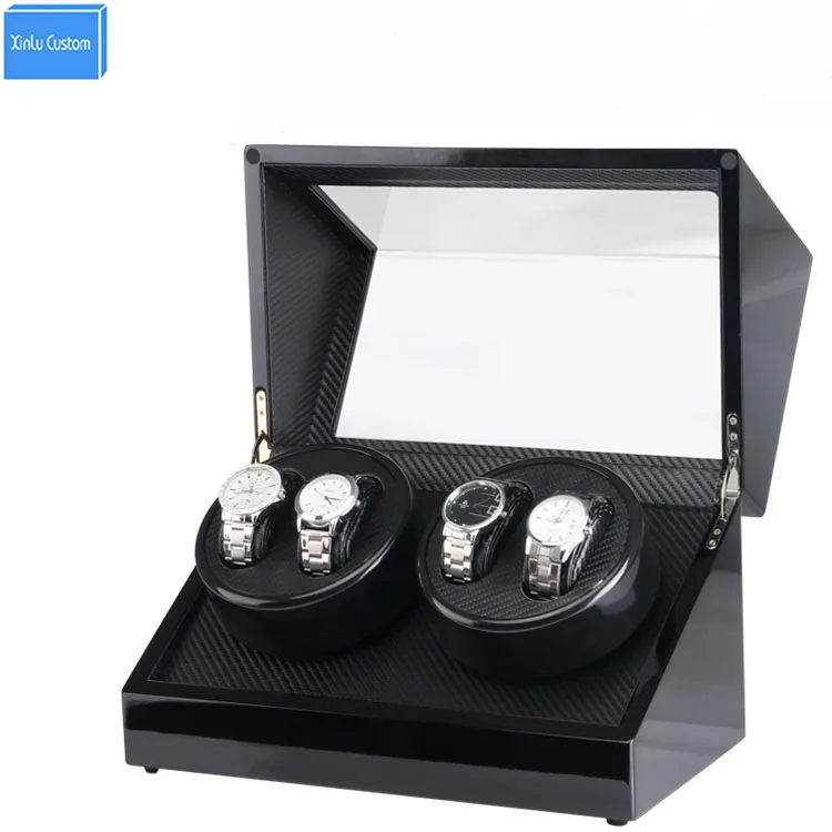 Automatic Watch Winder Box, Black Wood Paint Rotate 4 Watch Winder Storage/Display Case Global Adapter Motor Watch Case WBG1153
Automatic Watch Winder Box, Black Wood Paint Rotate 4 Watch Winder Storage/Display Case Global Adapter Motor Watch Case WBG1153