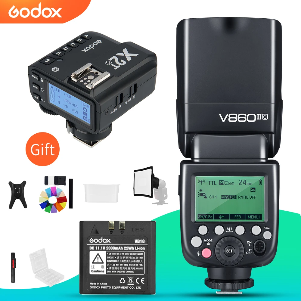 Вспышка Godox для Canon Nikon Sony Fuji Olympus с тригггером камеры поддержкой TTL и HSS функцией