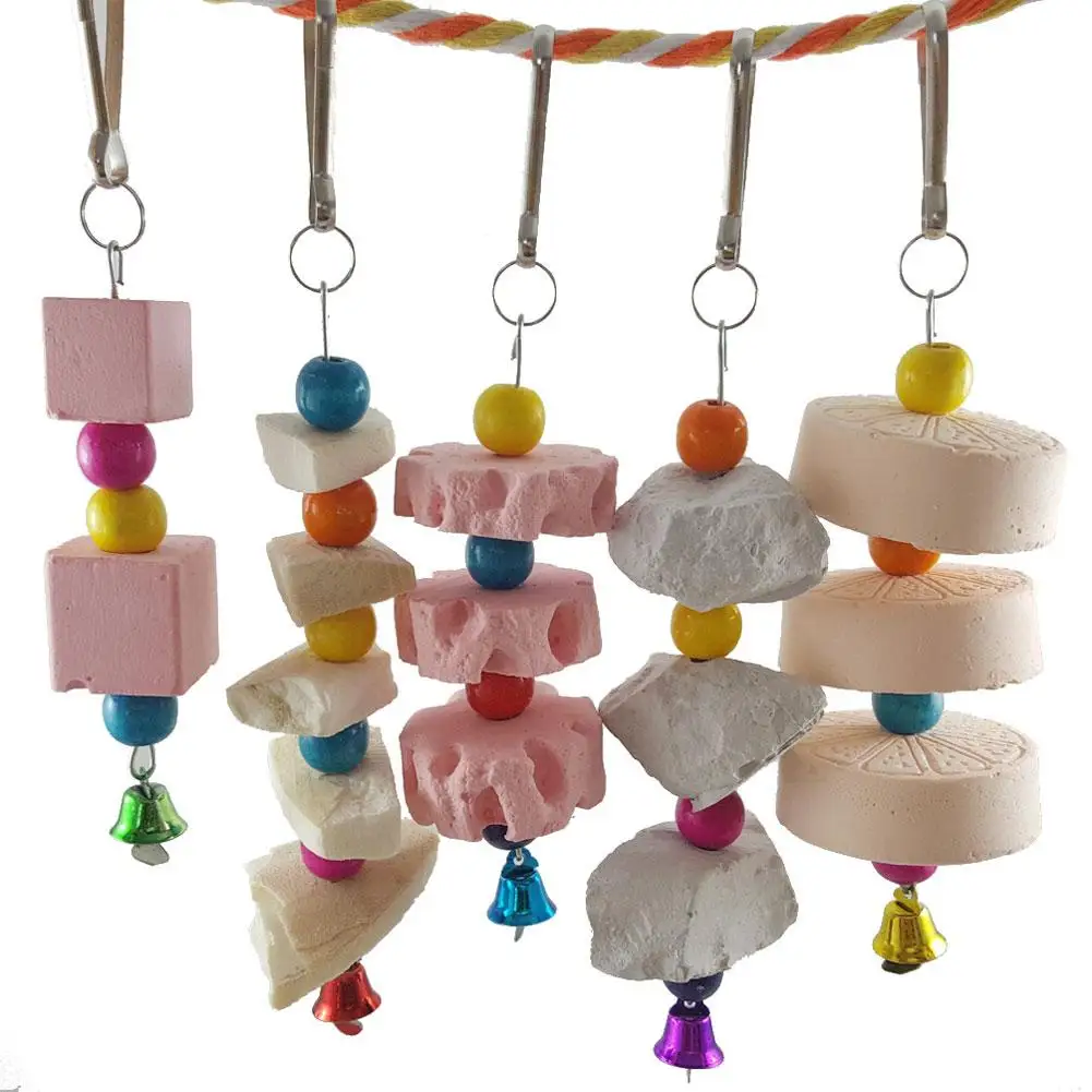 1 шт. Grindstone Bell Pet Parrot Bird кусать зубы шлифовальная игрушечная клетка висячий Декор