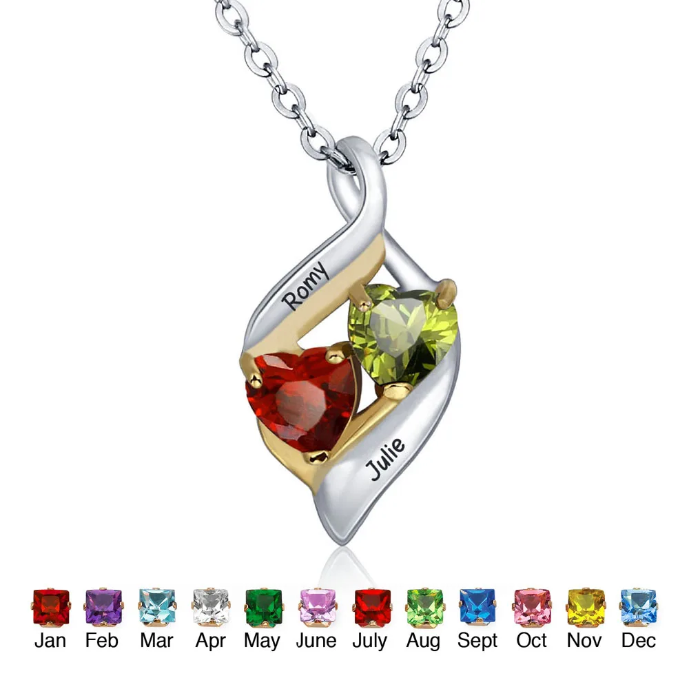 Personalized Chain Pendants Necklaces 925 Sterling Silver Birthstone Couple Hearts Fashion Trendy Women Gift (NE101328)
Personalized Chain Pendants Necklaces 925 Sterling Silver Birthstone Couple Hearts Fashion Trendy Women Gift (NE101328)