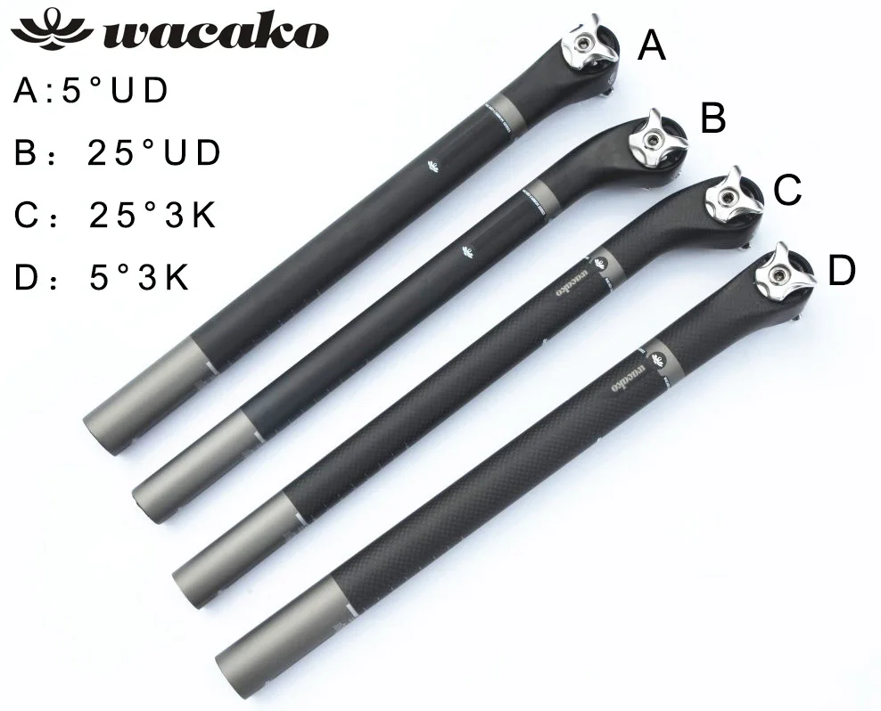 wacako bicycle 3K UD Matte carbon seatpost MTB road bike seat tube carbon seat post 27.2 / 30.8 / 31.6 *350/ 400mm amgle 5/25
wacako bicycle 3K UD Matte carbon seatpost MTB road bike seat tube carbon seat post 27.2 / 30.8 / 31.6 *350/ 400mm amgle 5/25