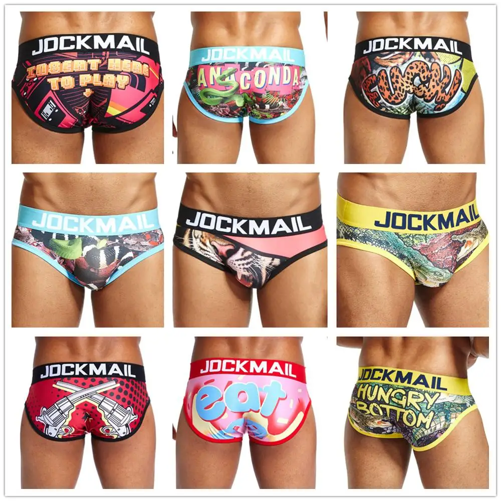 JOCKMAIL Brand Fashion Sexy Men Underwear Print Underpants Ice silk Briefs Cueca Gay Male Panties Slip 21 Pattern design Shorts
JOCKMAIL Brand Fashion Sexy Men Underwear Print Underpants Ice silk Briefs Cueca Gay Male Panties Slip 21 Pattern design Shorts
