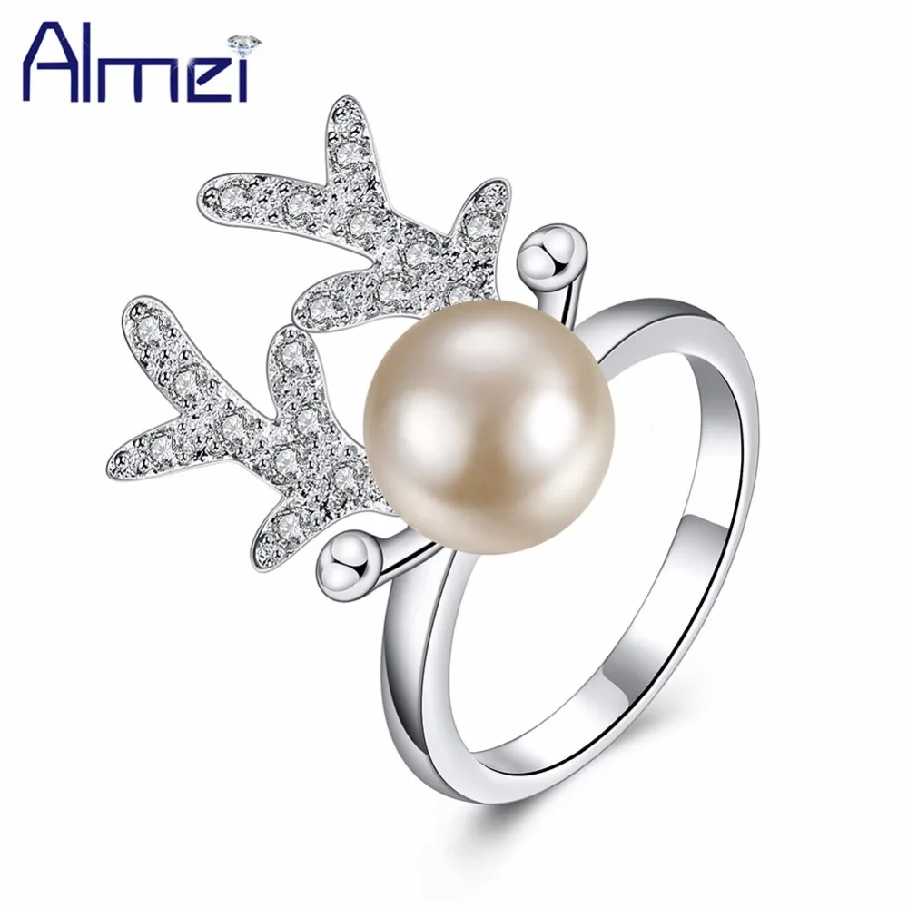 Almei Rings For Women Silver Color Simulated Pearl Deer Ring Zirconia Cute Anime Ringen Bague Jewelry Anel Anillos 10% Off CR790
Almei Rings For Women Silver Color Simulated Pearl Deer Ring Zirconia Cute Anime Ringen Bague Jewelry Anel Anillos 10% Off CR790