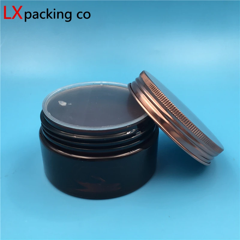 100PCS Free Shipping 50 100ML 150 200 250ML Plastic Brown Empty Pack Tank Jar Bronze Aluminum Cover Cream Container Bottles
100PCS Free Shipping 50 100ML 150 200 250ML Plastic Brown Empty Pack Tank Jar Bronze Aluminum Cover Cream Container Bottles