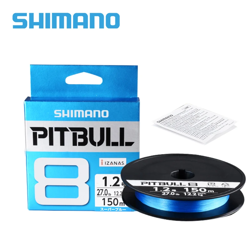 Плетеная рыболовная леска SHIMANO PITBULL X8 100% оригинал PE 150 м 200 зеленый/синий цвет 0 6 #0 8