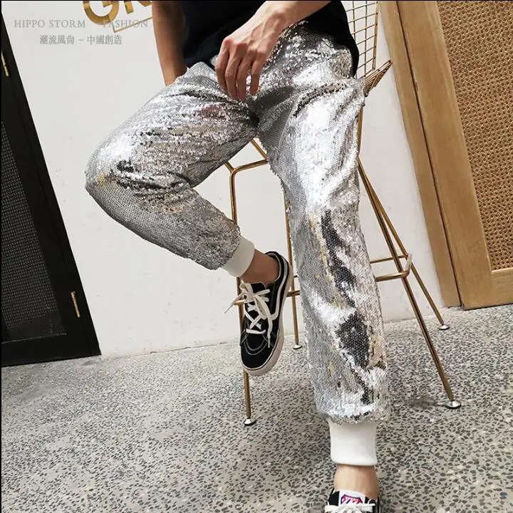 2020 New Men clothing singer Fashion DJ GD Show sequins trousers slacks elastic pencil pants hairstylist stage costumes S-3XL
2020 New Men clothing singer Fashion DJ GD Show sequins trousers slacks elastic pencil pants hairstylist stage costumes S-3XL